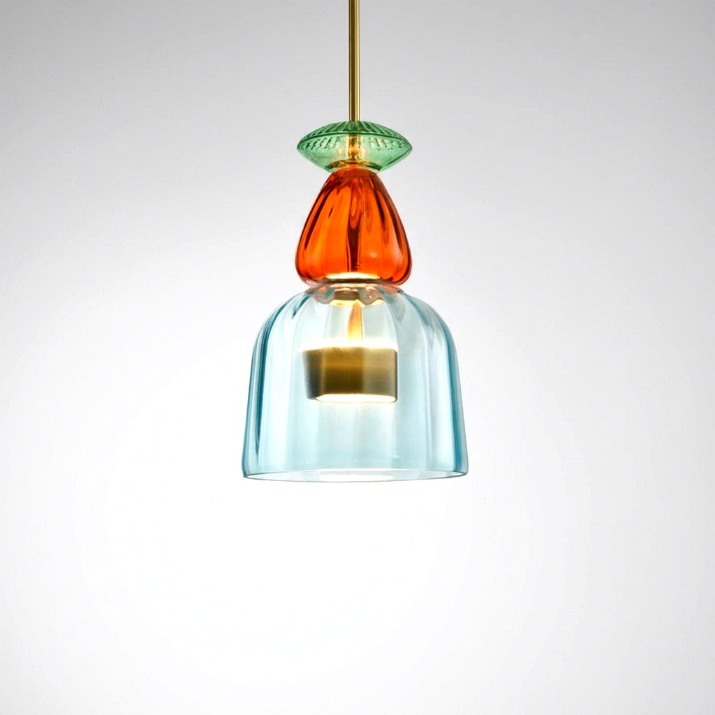 Suspension LED Verre Coloré Design - vue d'ensemble