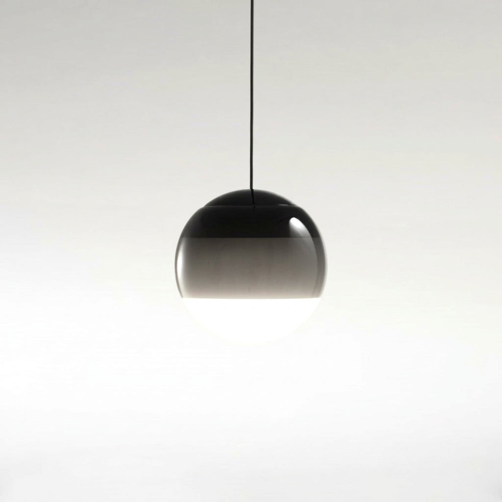 Edith Suspension Bulle Moderne Verre. Noir/Gris/Bleu/Rose. Salon