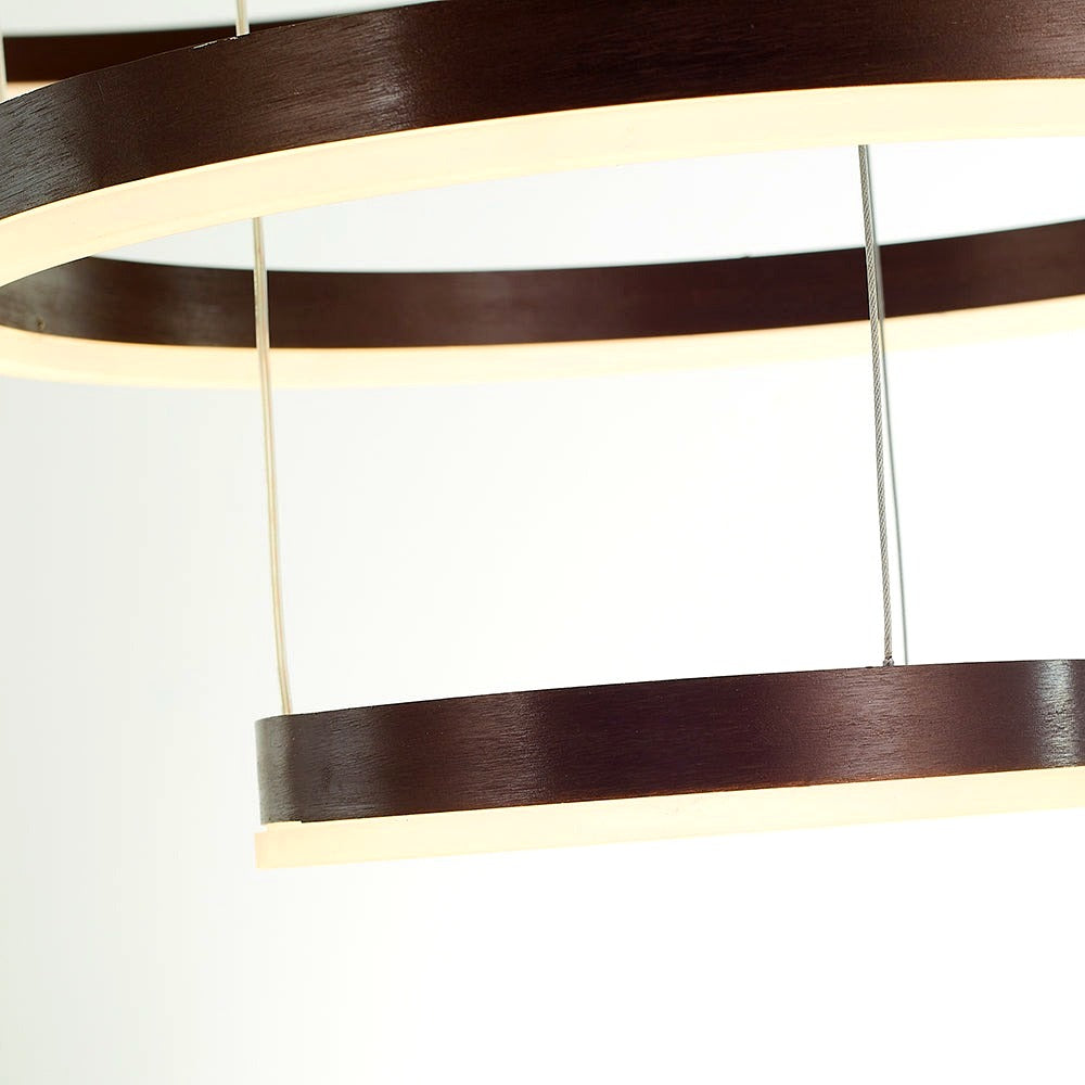 Suspension Anneau Moderne Métal Noir/Doré/Café Salon -