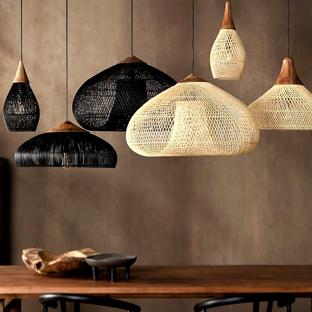 Evelyn Suspension en Rotin Tressé pour Salon