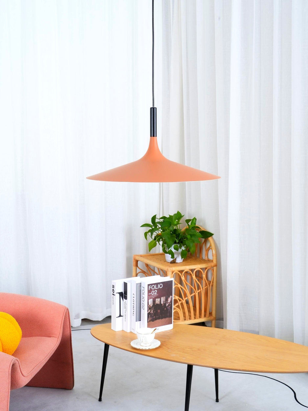 Lustra Suspension Lampe Disque Plat en Aluminium