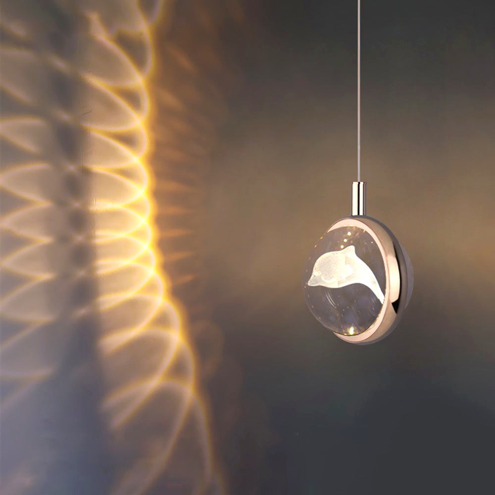 Arisha Luminaires Suspensions Ronde Moderne LED Métal/Cristal Doré Salon