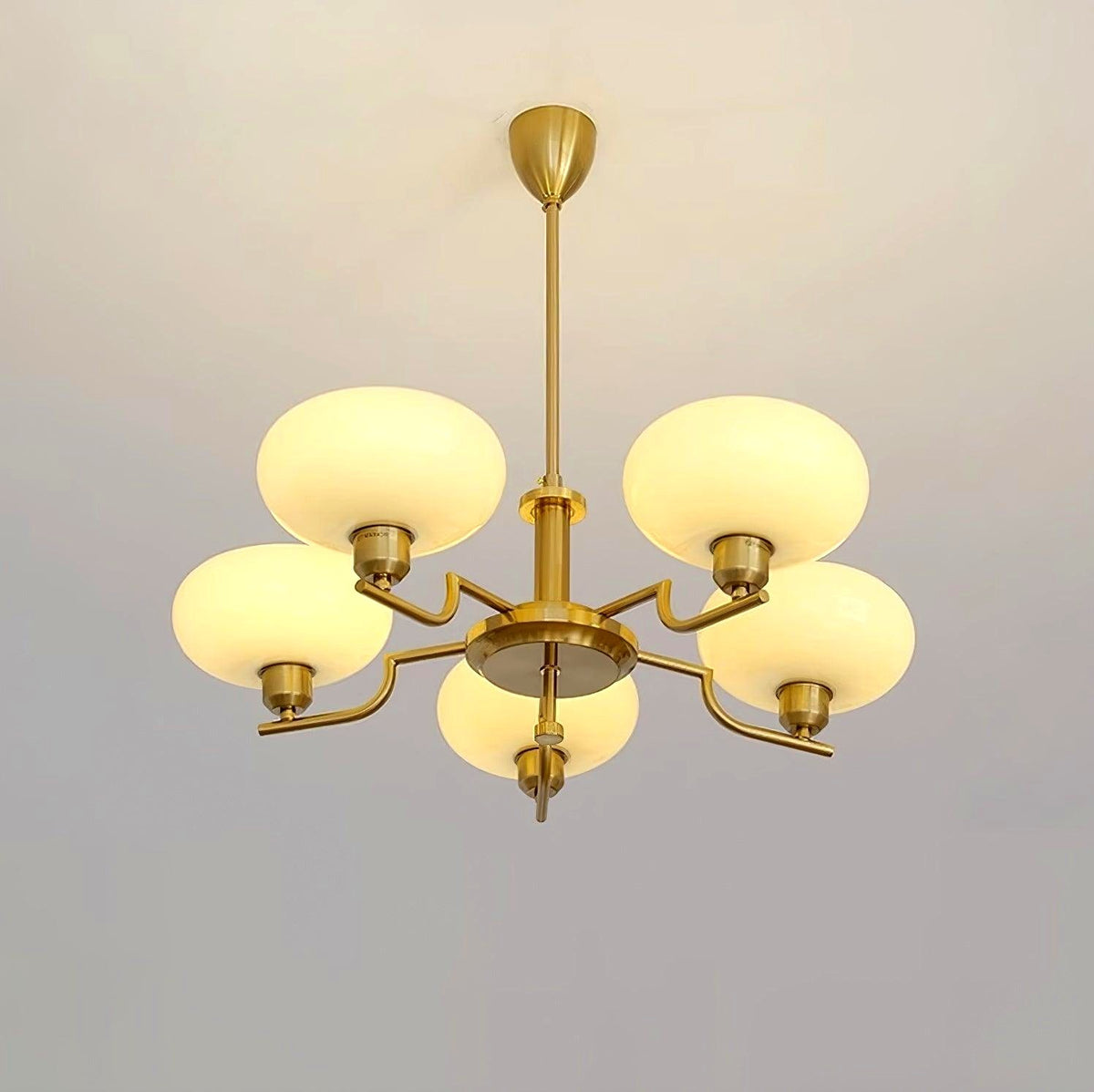 Lustra Suspension en Verre Globe Cadre en Laiton
