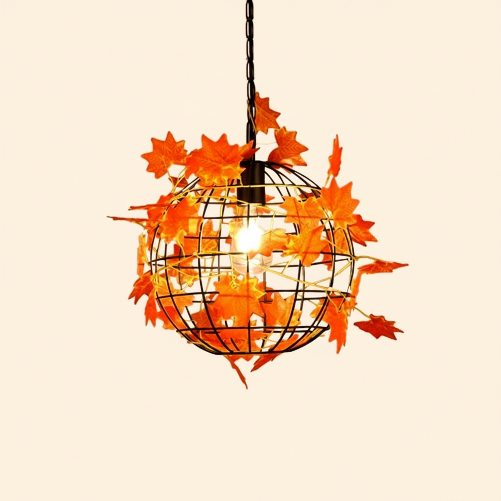 Umari Globe Art Deco LED Suspension Vert Métal Salle à Manger