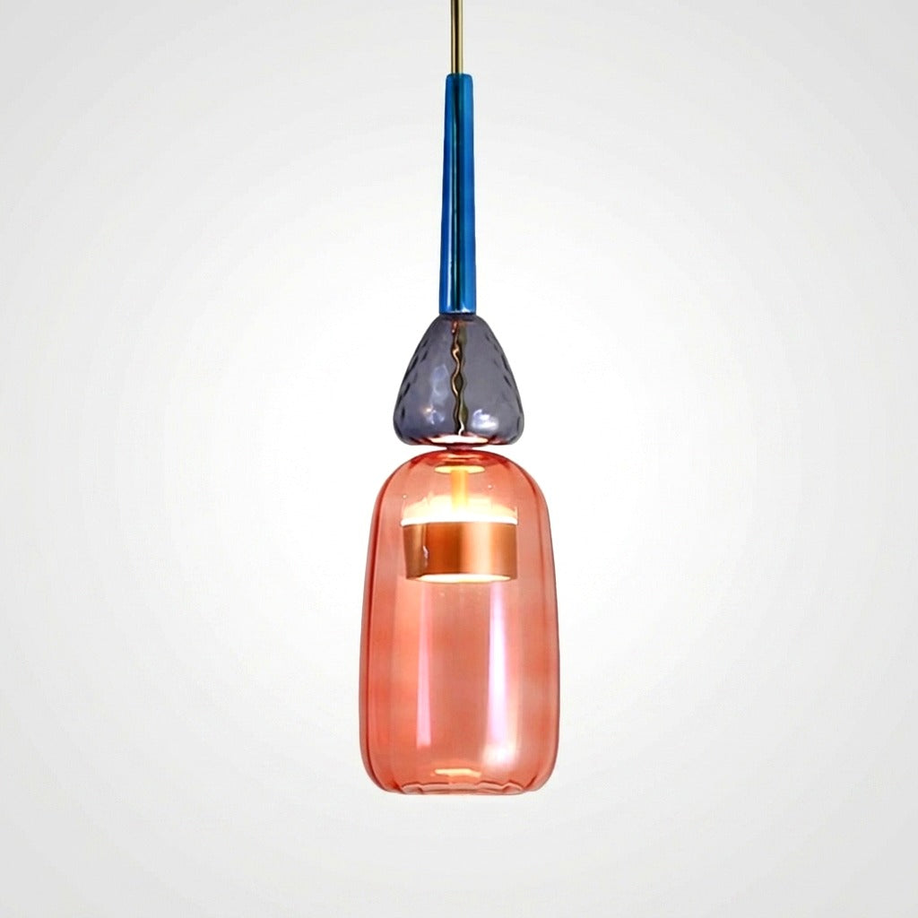 Suspension LED Verre Coloré Design - ambiance éclairée