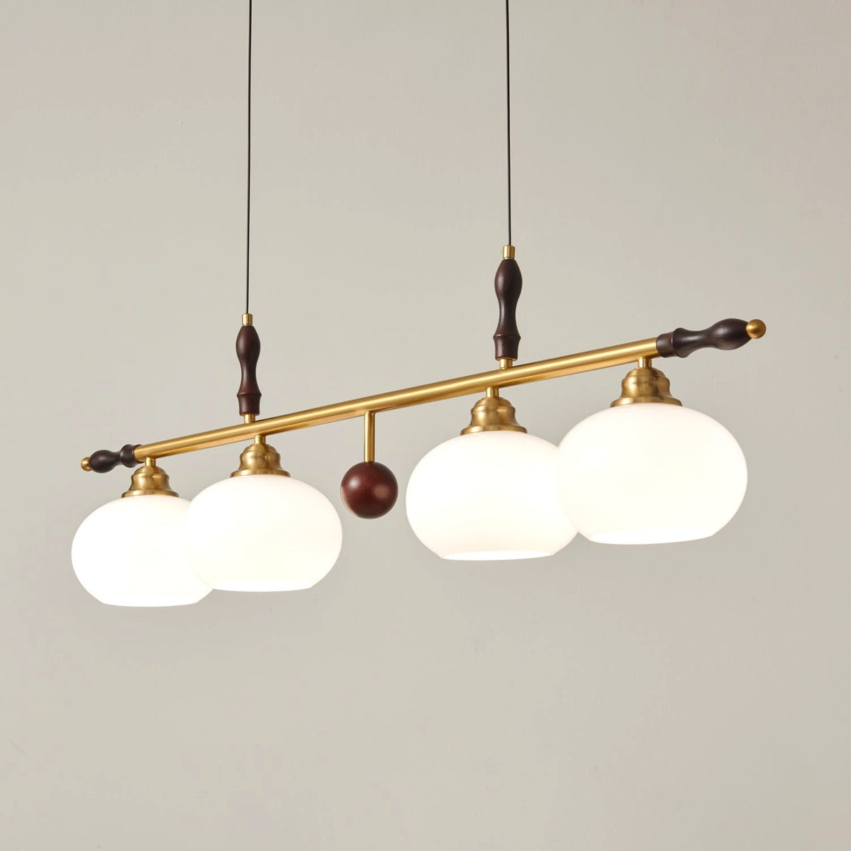 Sylvara Suspension en Bois et Verre Premium