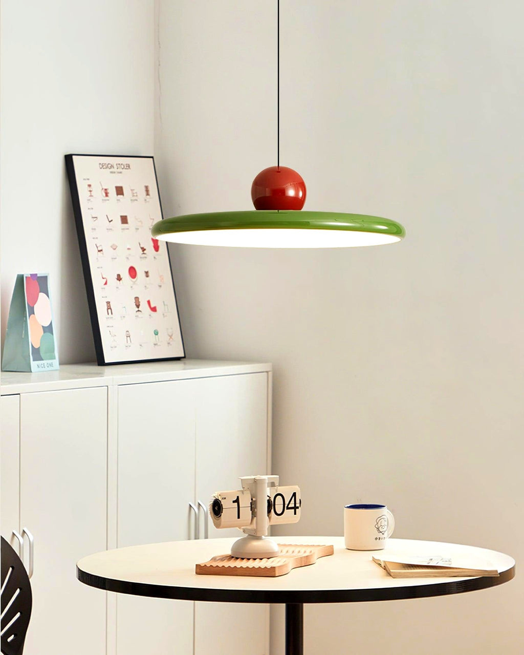 Lustra Suspension Swag Verte et Rouge