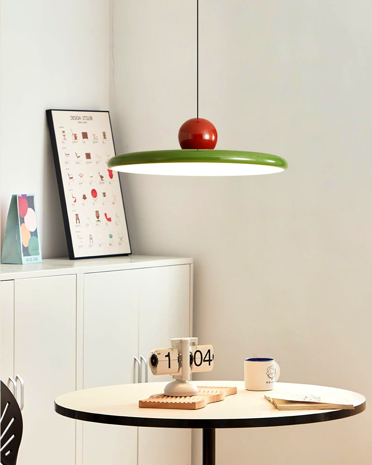 Lustra Suspension Swag Verte et Rouge