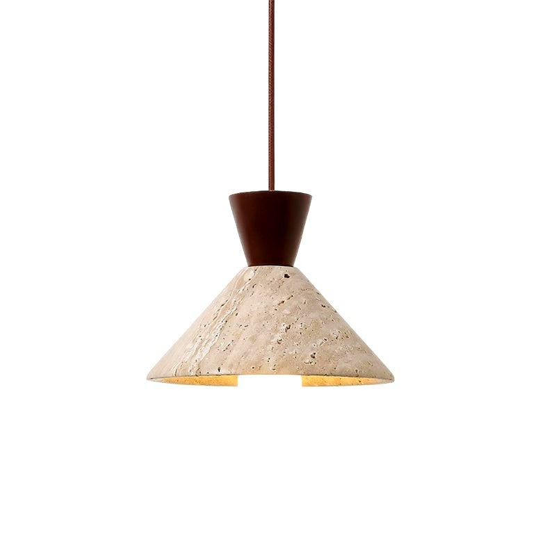 Ritta Suspension Travertin Forme Chapeau