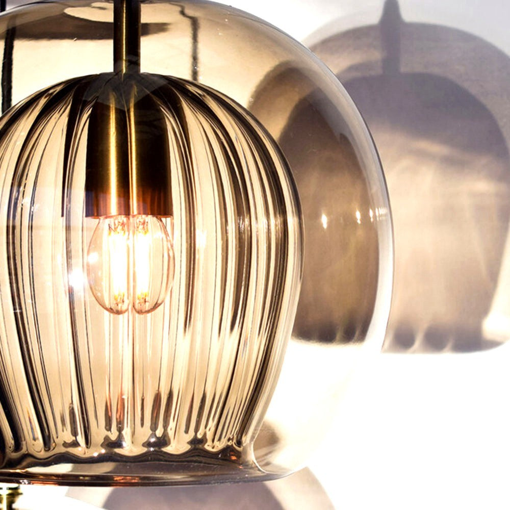June Suspension Bulle Nordique Verre Transparent/Doré Salon/Chambre