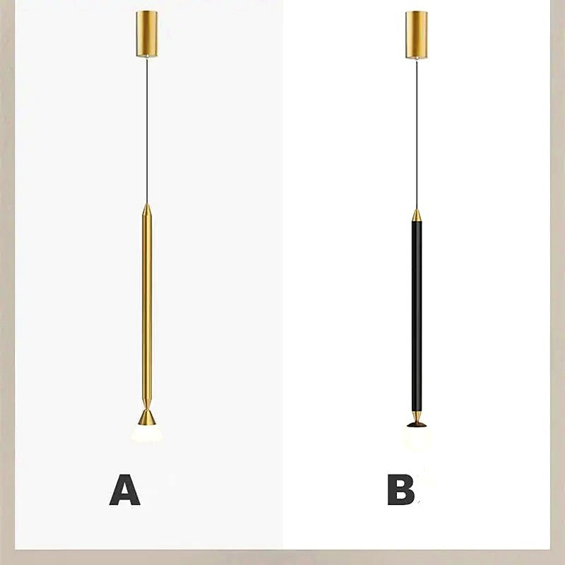 Auri Suspension Cylindre Simple. Métal/Verre. Noir/Doré. Salon