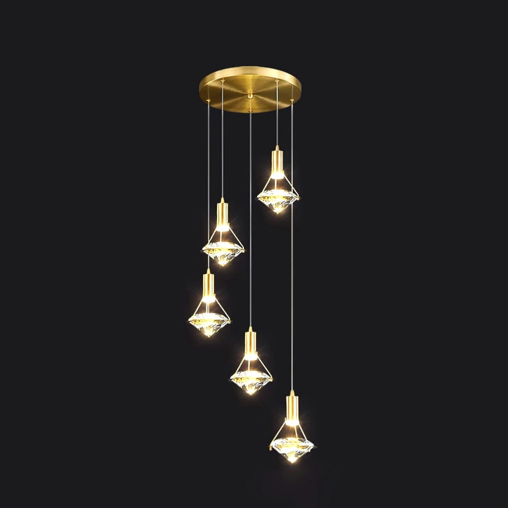 Suspension en Laiton et Cristal