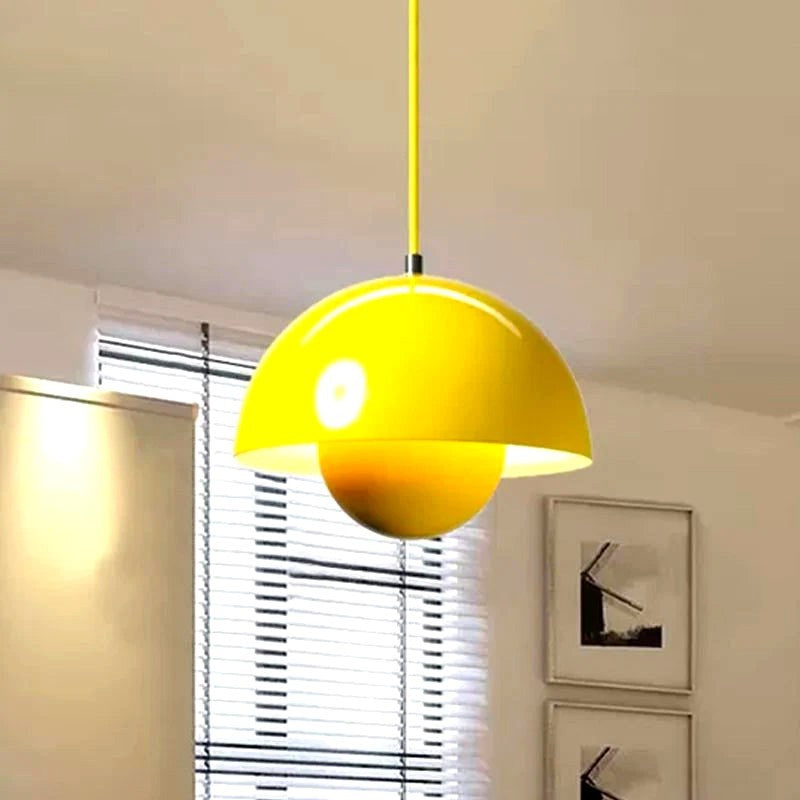 Zinra Suspension Ronde Moderne. Métal. Noir/Blanc/Rouge/Jaune