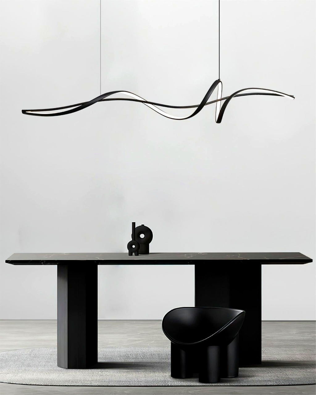 Aveline Suspension moderne LED Wave noire