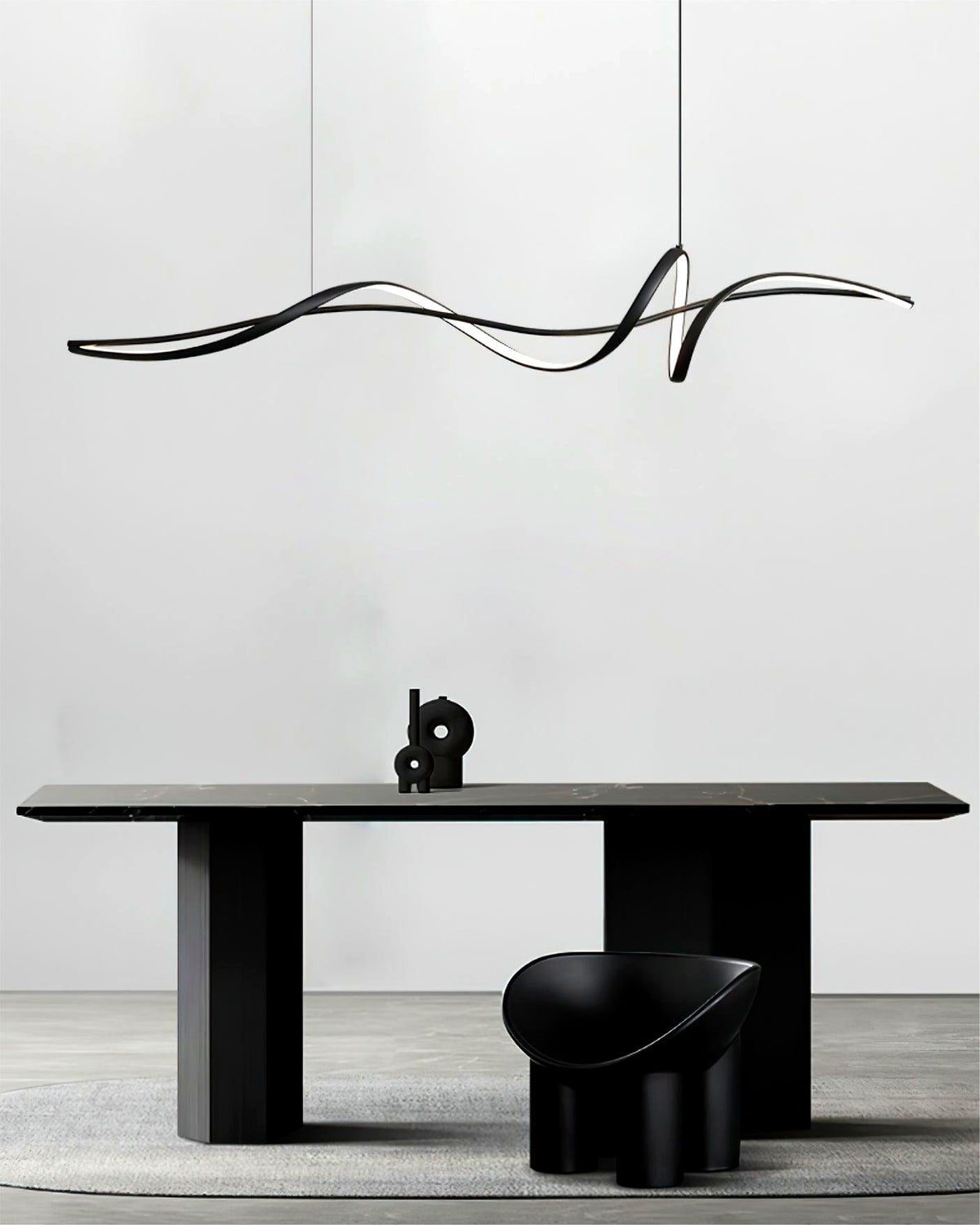 Aveline Suspension moderne LED Wave noire