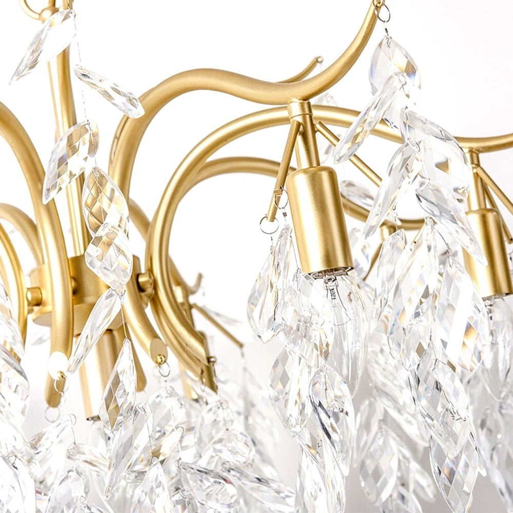 Kristy Suspension Multi Luxueux, Cristal/Cuivre, Noir/Or, Salon