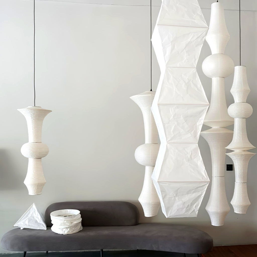 Lustra Suspension Luminaire Papier Washi E pour Salon