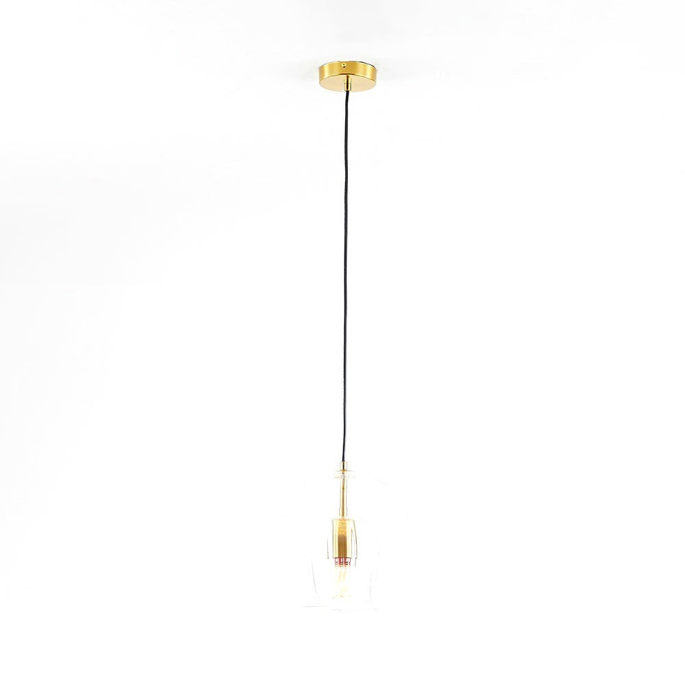 June Suspension Bulle Nordique Verre Transparent/Doré Salon/Chambre