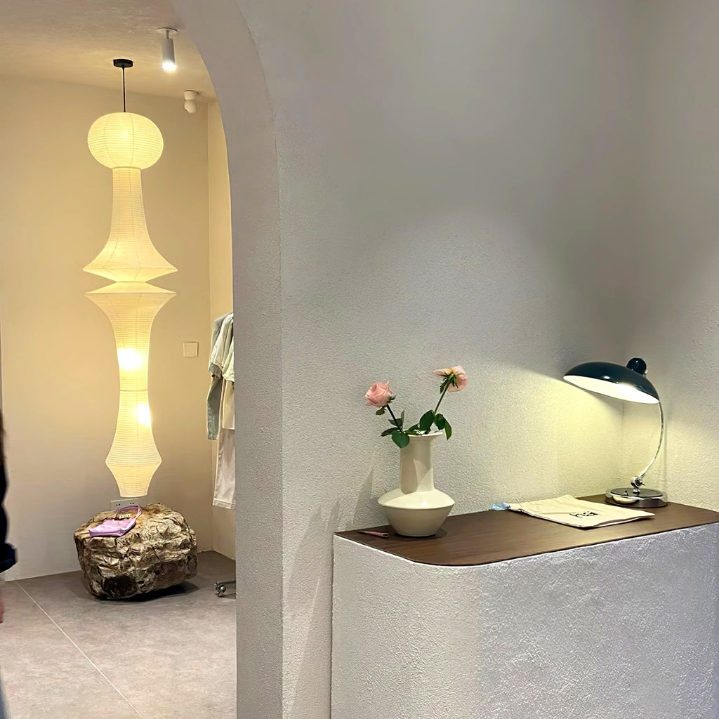 Lustra Suspension Luminaire Papier Washi E pour Salon