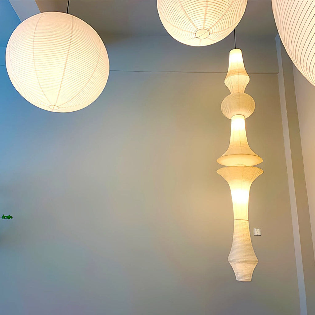 Lustra Suspension Luminaire Papier Washi E pour Salon