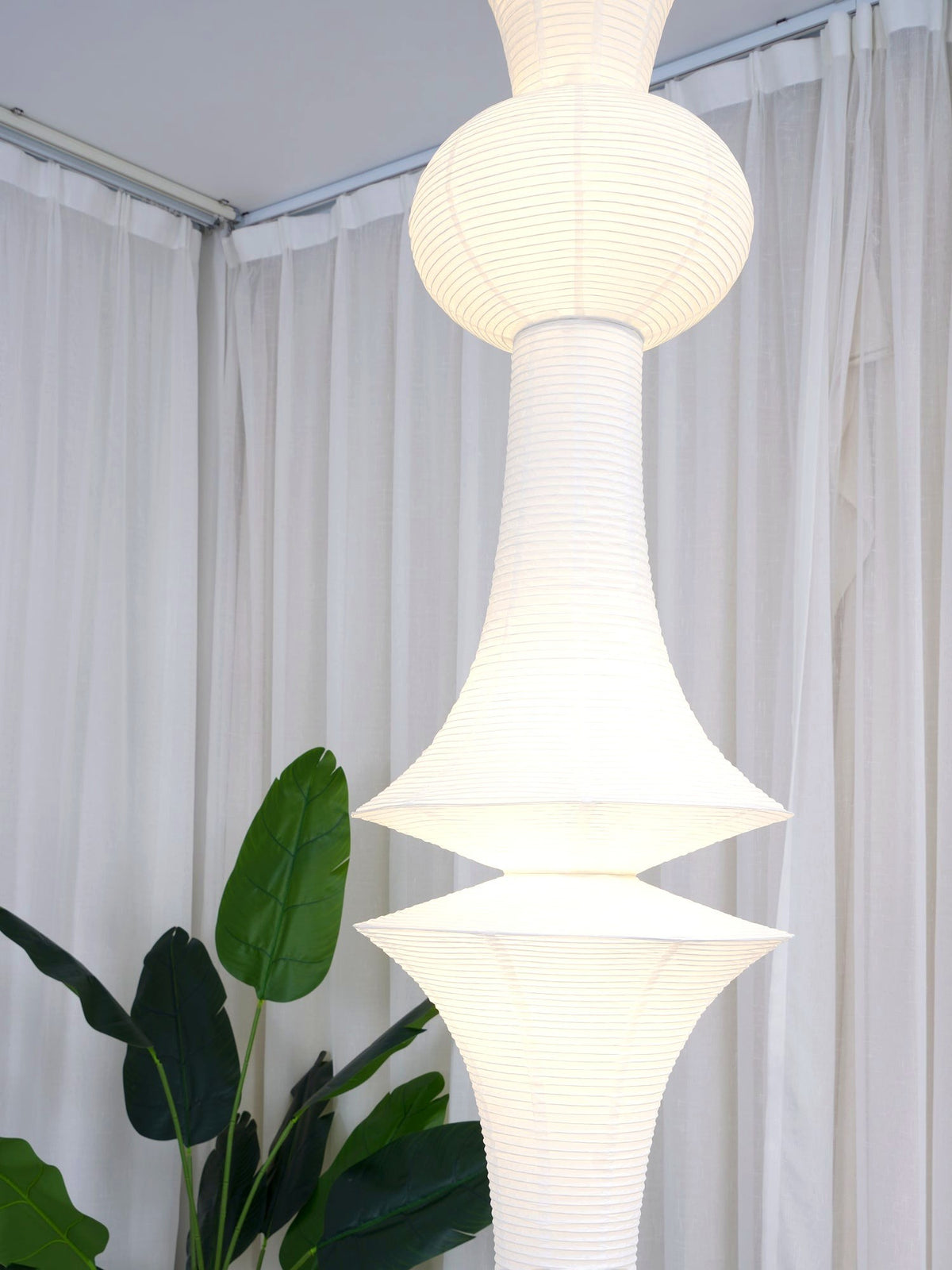 Lustra Suspension Luminaire Papier Washi E pour Salon