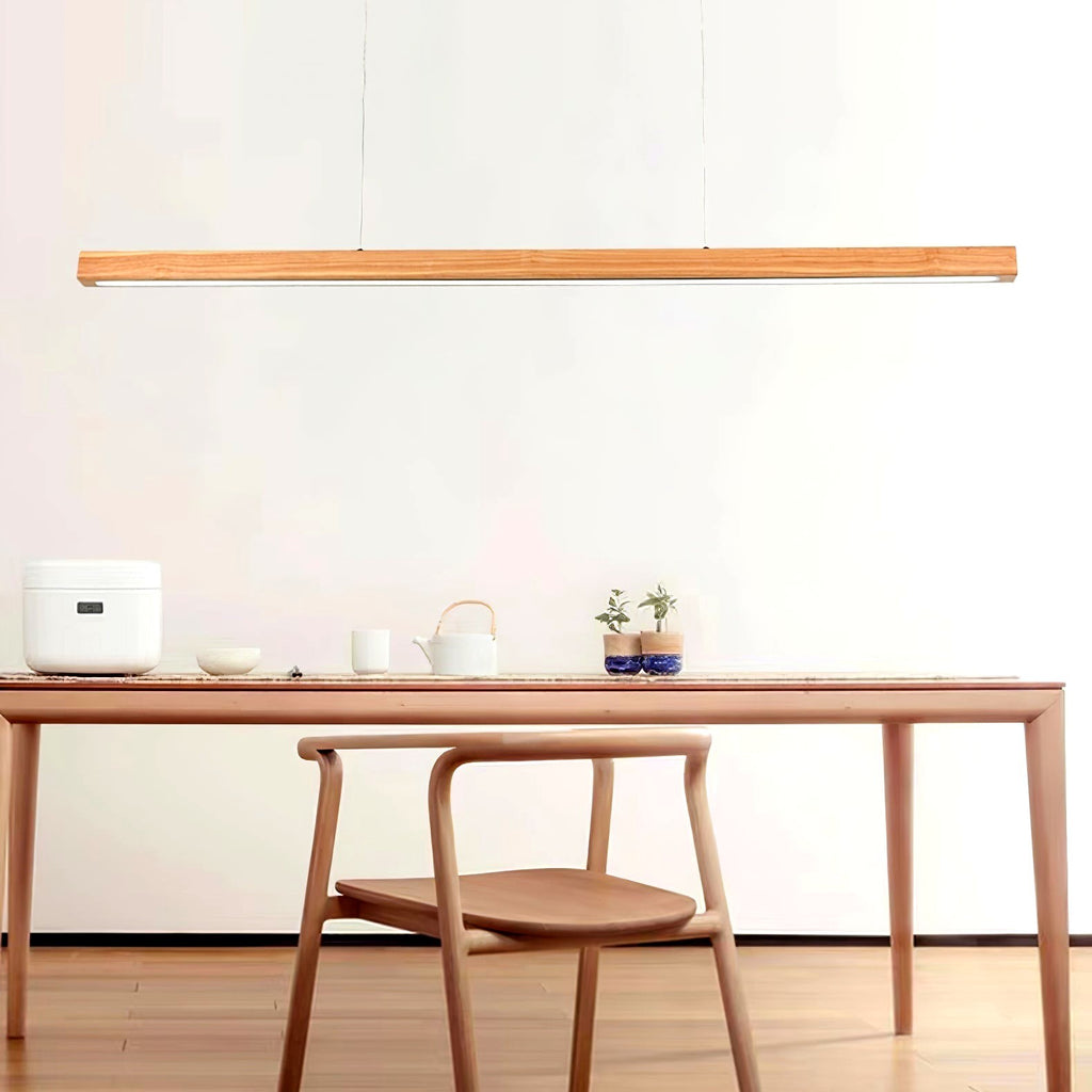 Elowen Suspension linéaire minimaliste en bois