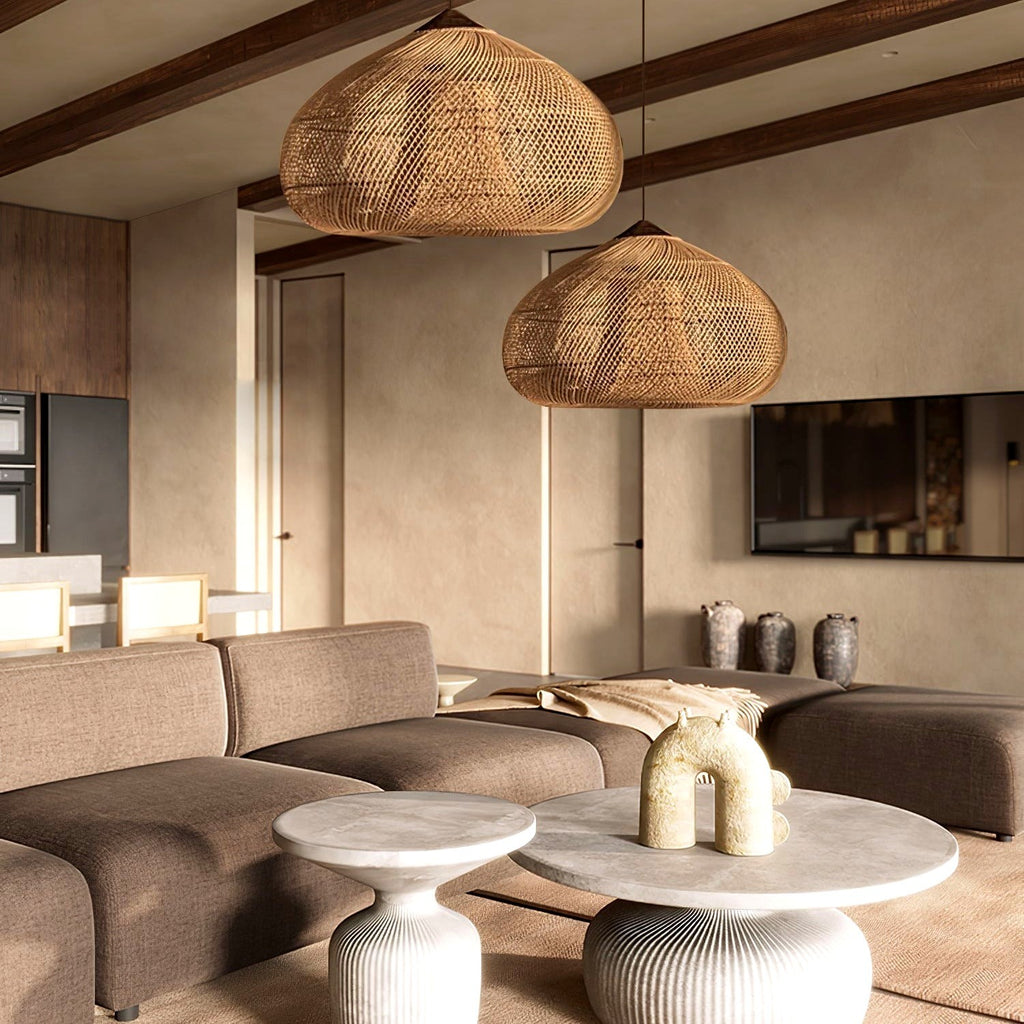 Evelyn Suspension en Rotin Tressé pour Salon