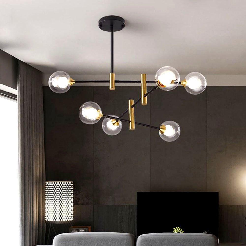 Suspension Globe en Verre et Métal Design Moderne