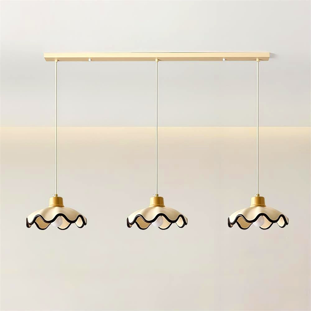 Suspension Beige en Résine et Bois Vintage et Minimaliste