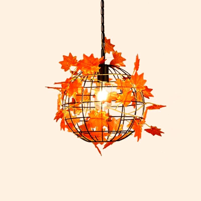 Umari Globe Art Deco LED Suspension Vert Métal Salle à Manger
