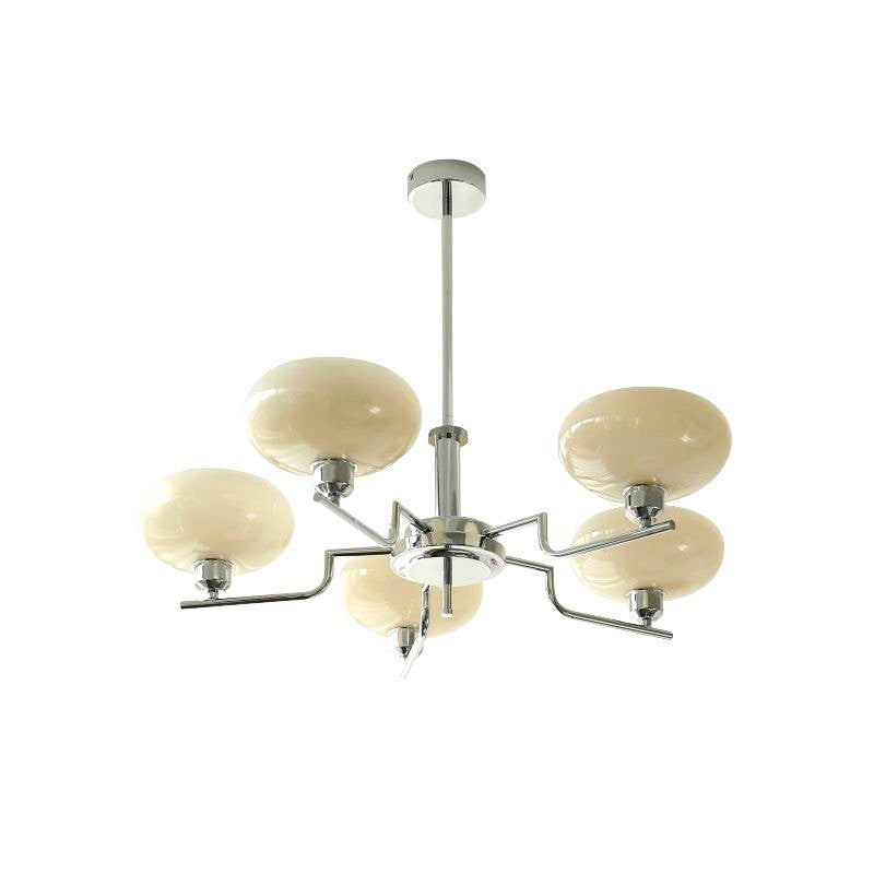 Lustra Suspension en Verre Globe Cadre en Laiton