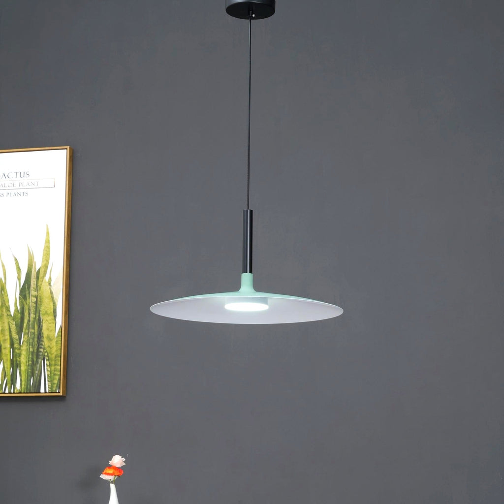 Lustra Suspension Lampe Disque Plat en Aluminium