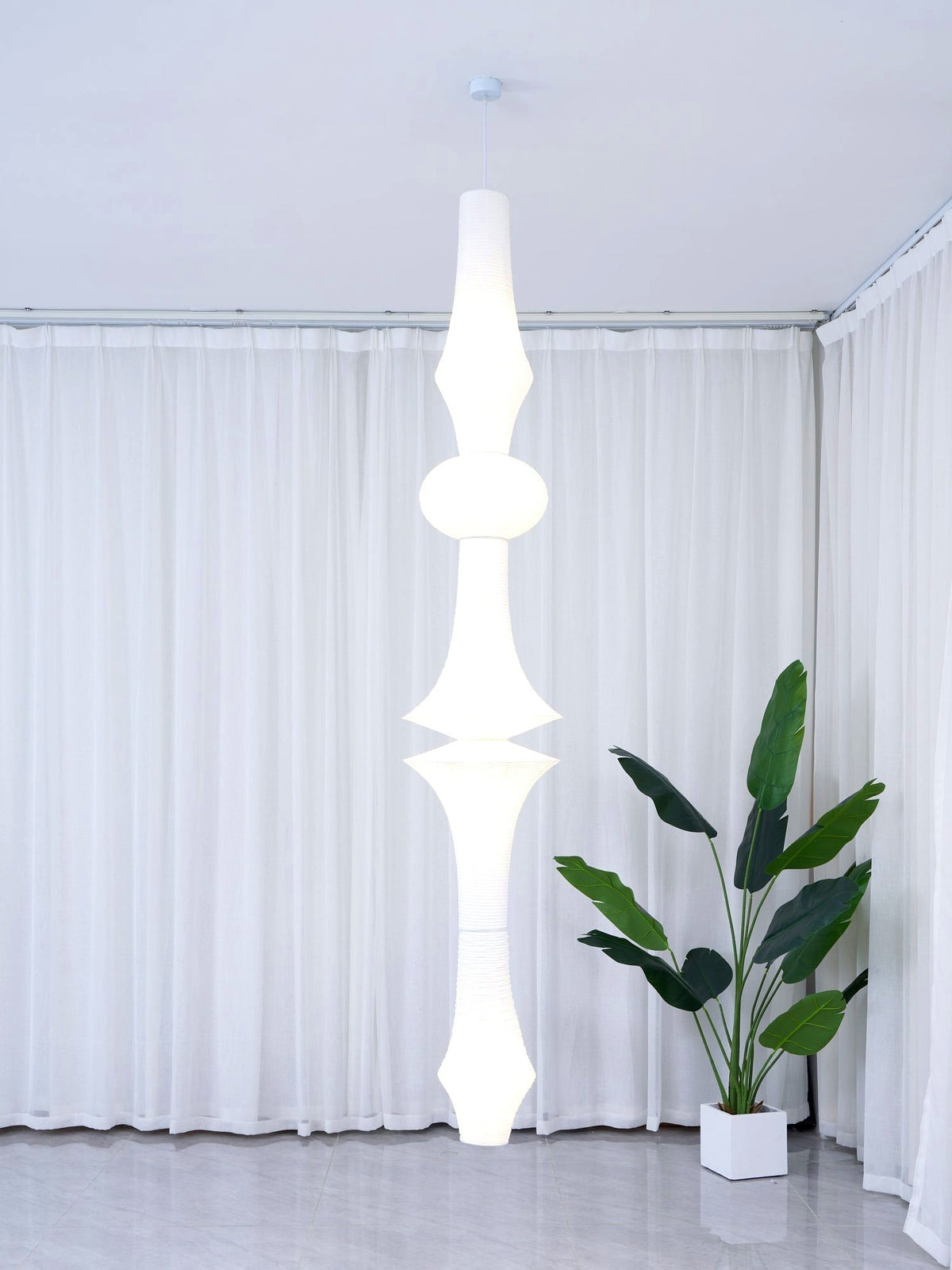 Lustra Suspension Luminaire Papier Washi E pour Salon