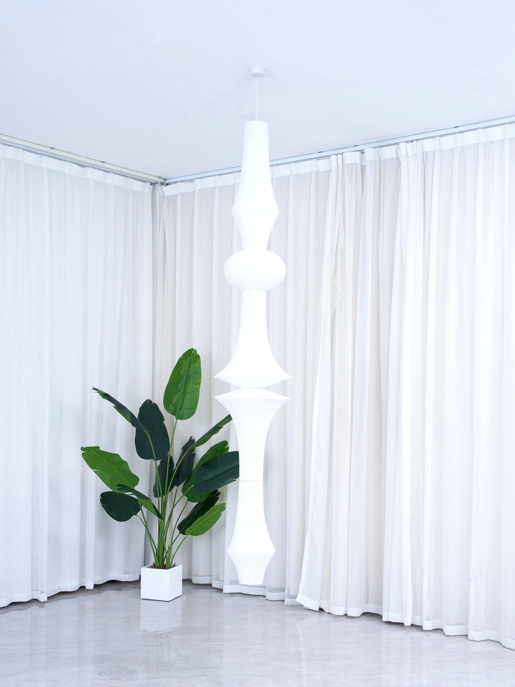 Lustra Suspension Luminaire Papier Washi E pour Salon