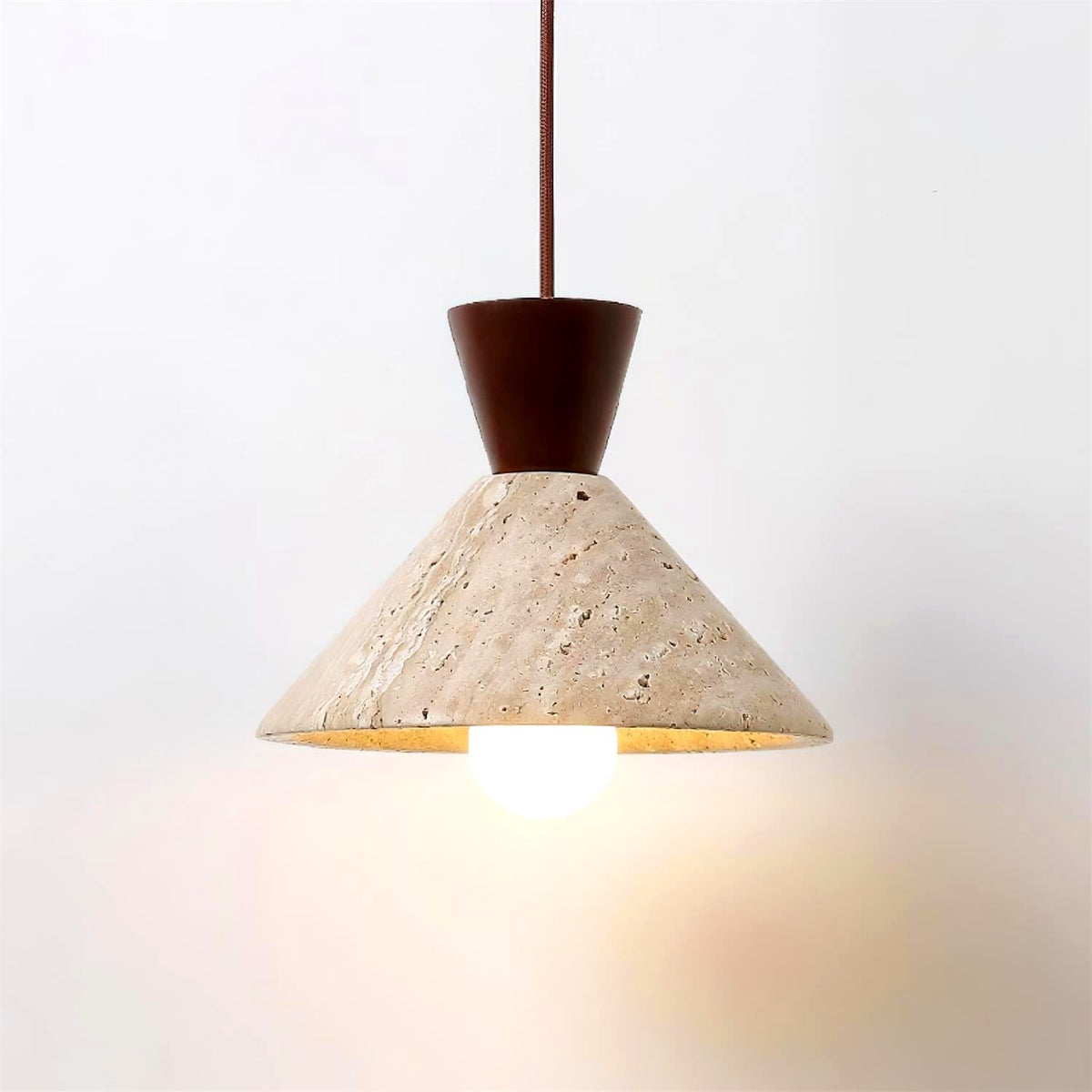 Ritta Suspension Travertin Forme Chapeau