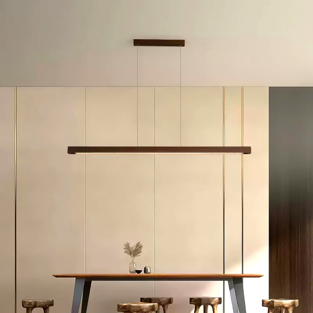 Elowen Suspension linéaire minimaliste en bois