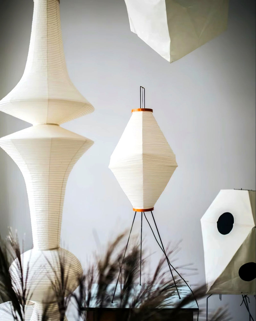 Lustra Suspension Luminaire Papier Washi E pour Salon