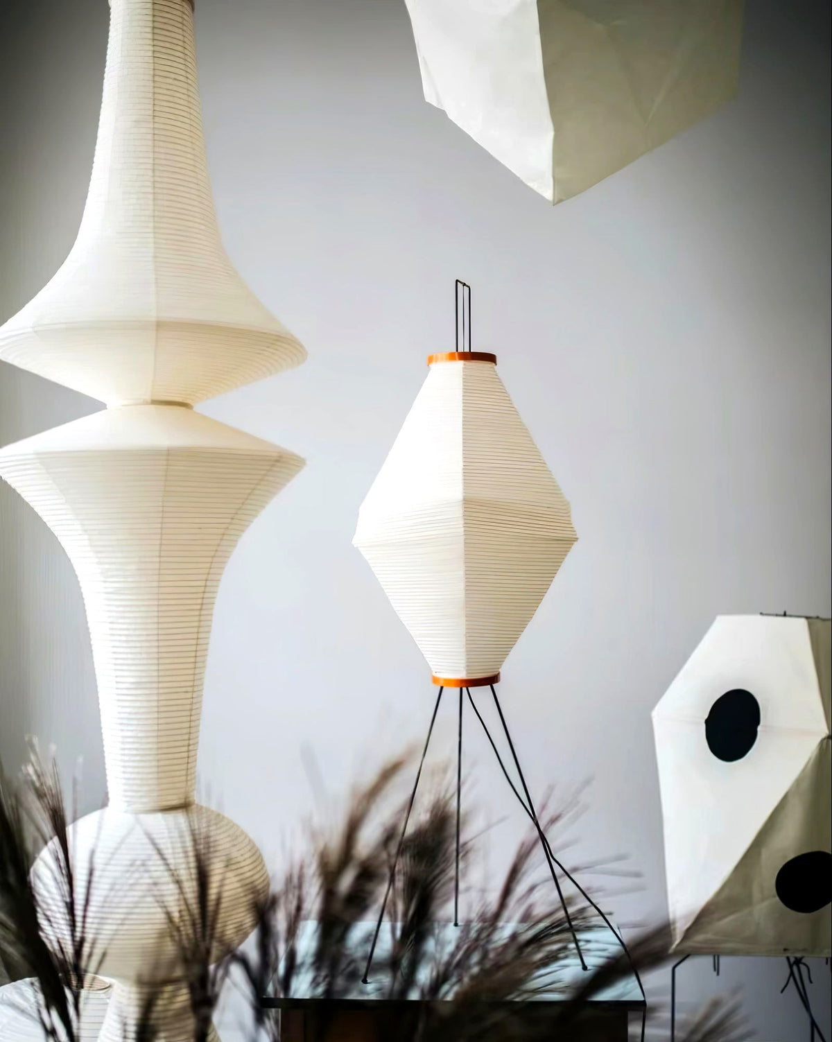 Lustra Suspension Luminaire Papier Washi E pour Salon