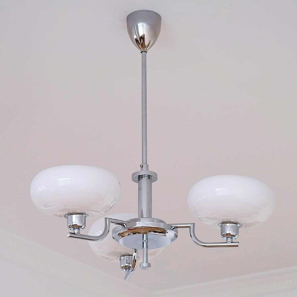 Lustra Suspension en Verre Globe Cadre en Laiton