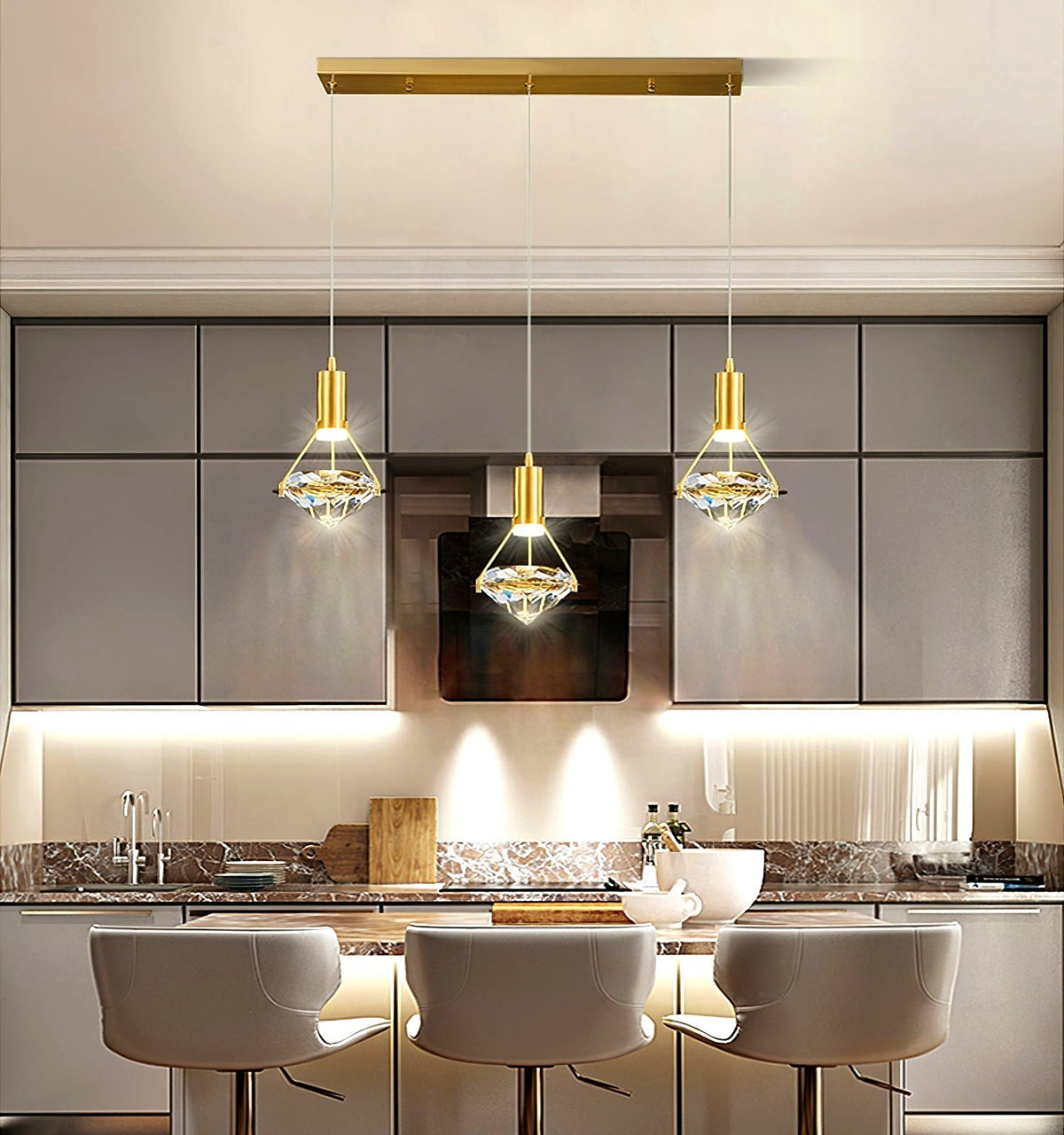 Elysianire Suspension Laiton Cristal Élégante