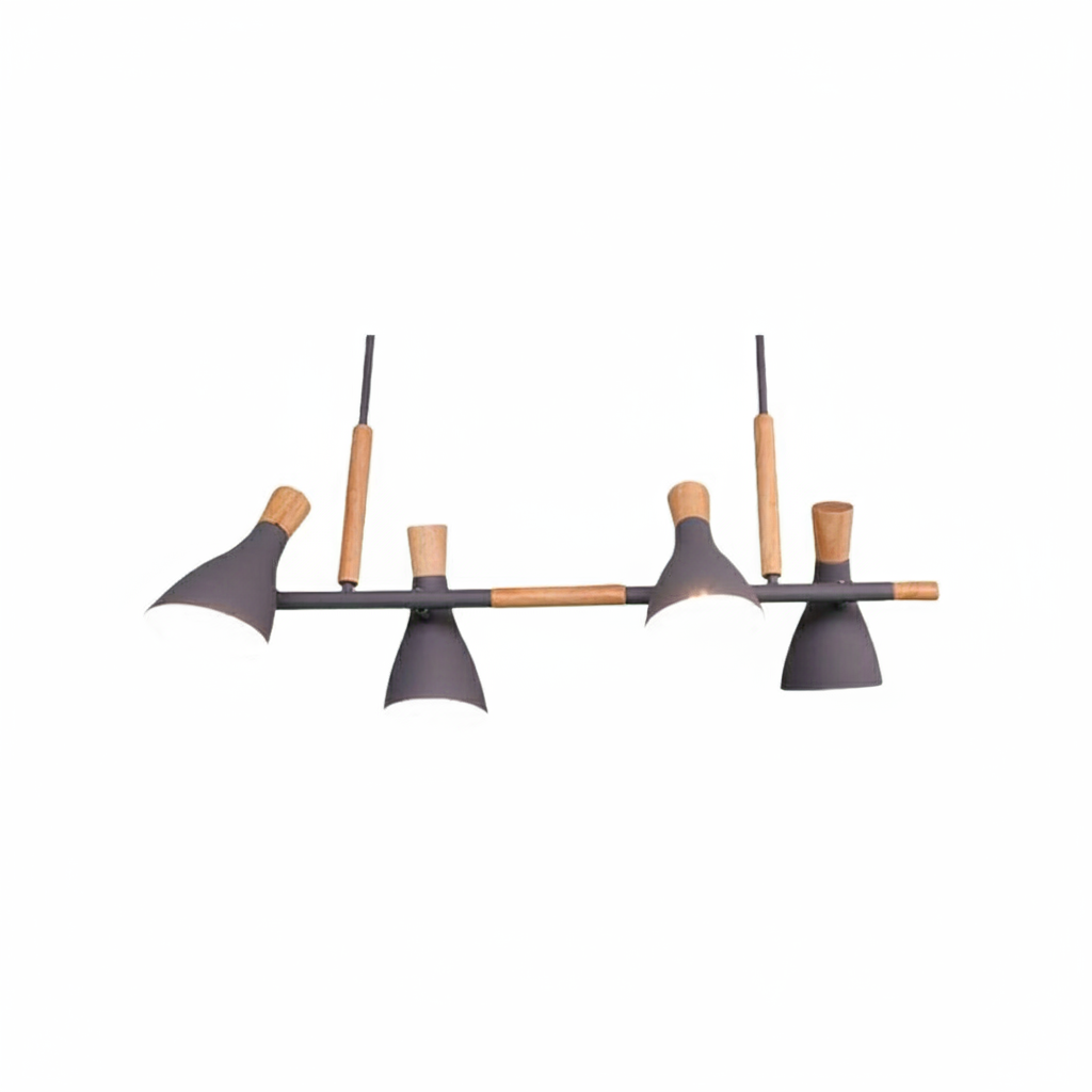 Valentina Luminaires Suspensions 4 Lampes Nordique Bois/Métal Blanc/Vert/Gris Cuisine/Salon