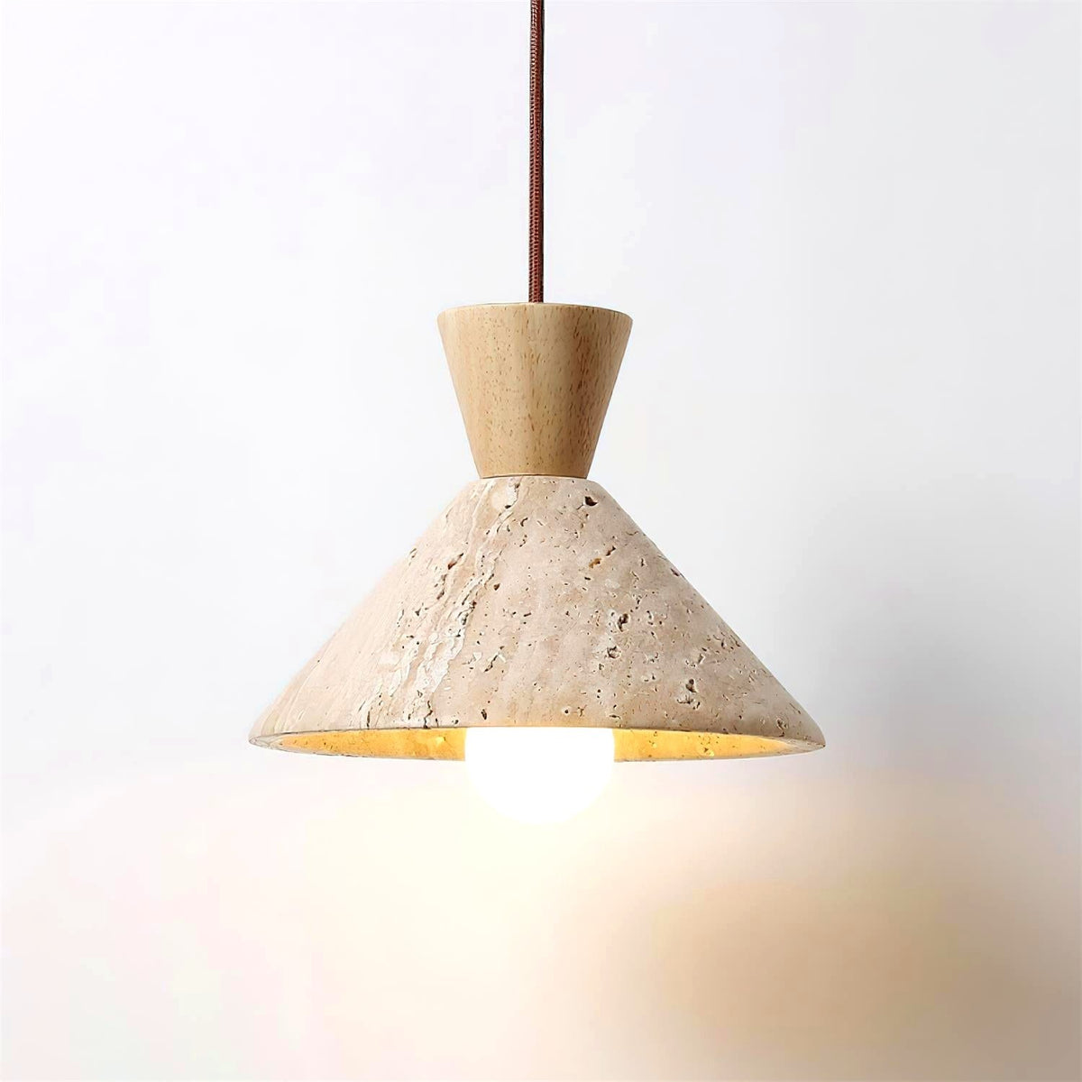 Ritta Suspension Travertin Forme Chapeau