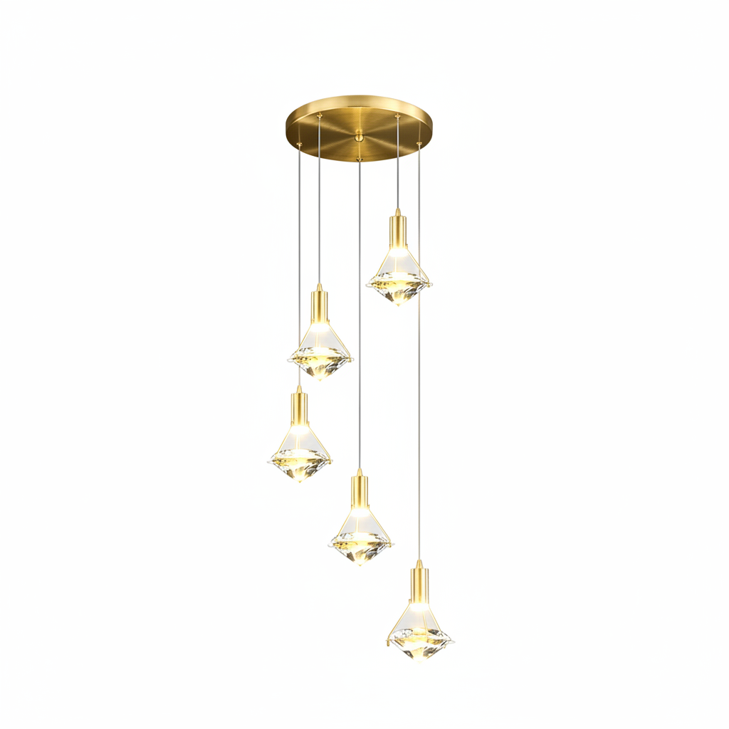 Elysianire Suspension Laiton Cristal Élégante