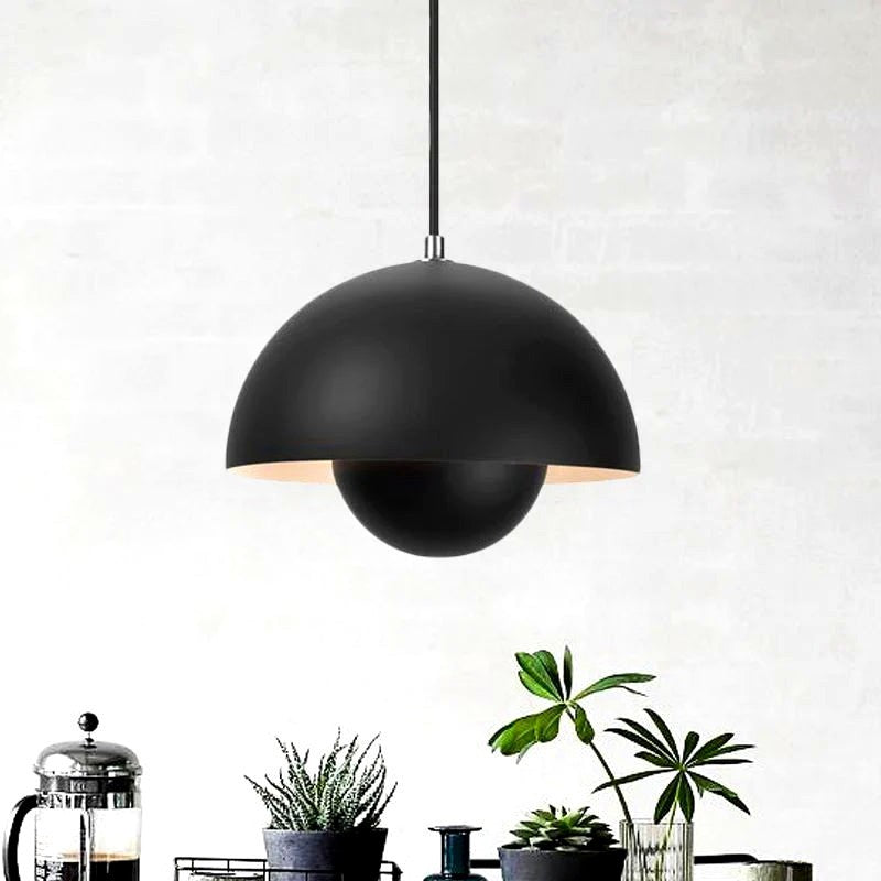 Zinra Suspension Ronde Moderne. Métal. Noir/Blanc/Rouge/Jaune