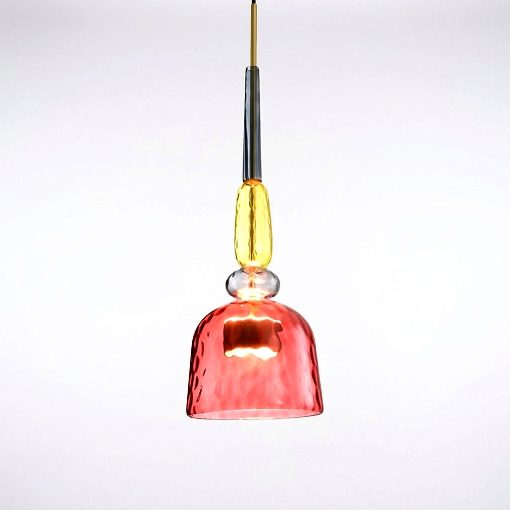 Suspension LED Verre Coloré Design - détail matériau