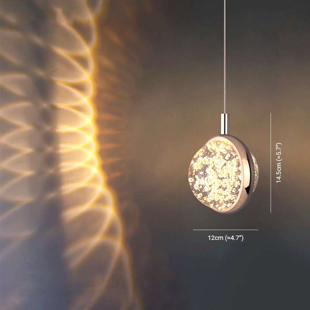 Arisha Luminaires Suspensions Ronde Moderne LED Métal/Cristal Doré Salon