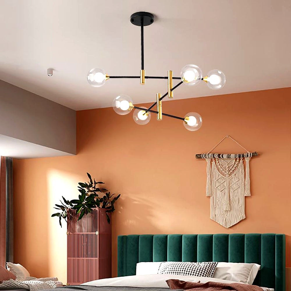 Valentina Design Italien Luminaires Suspensions Globe Moderne Métal/Verre Blanc Laiteux/Clair Chambre/Salon
