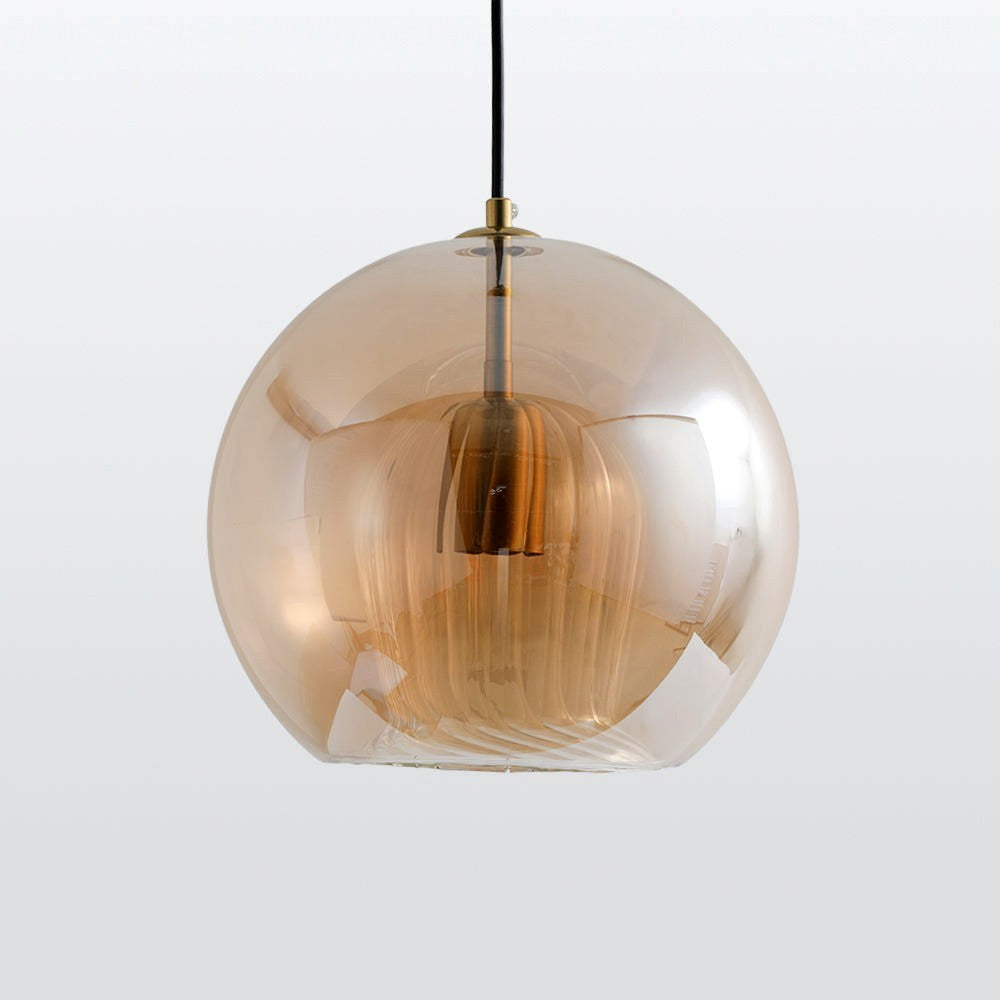 June Suspension Bulle Nordique Verre Transparent/Doré Salon/Chambre