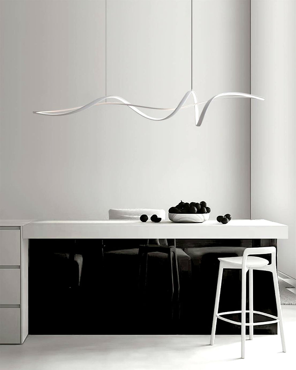 Aveline Suspension moderne LED Wave noire