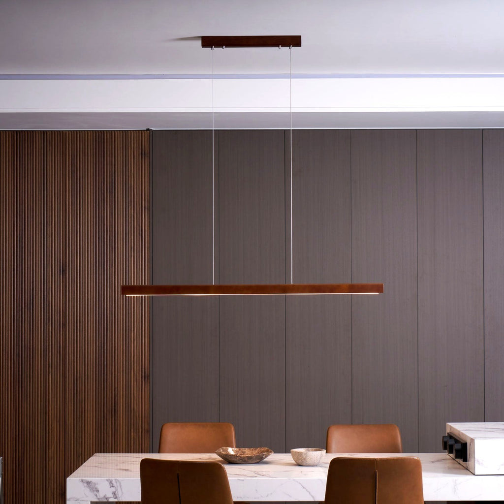 Elowen Suspension linéaire minimaliste en bois